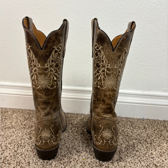 Laredo Jasmin Embroidered 12in Vine Embroidered Distressed Cowboy Boots 8.5 - Picture 4 of 7